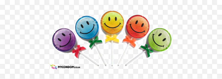 Lollipop Colored Smiley Condoms Smiley - Happy Emoji,Emoji Lollipops
