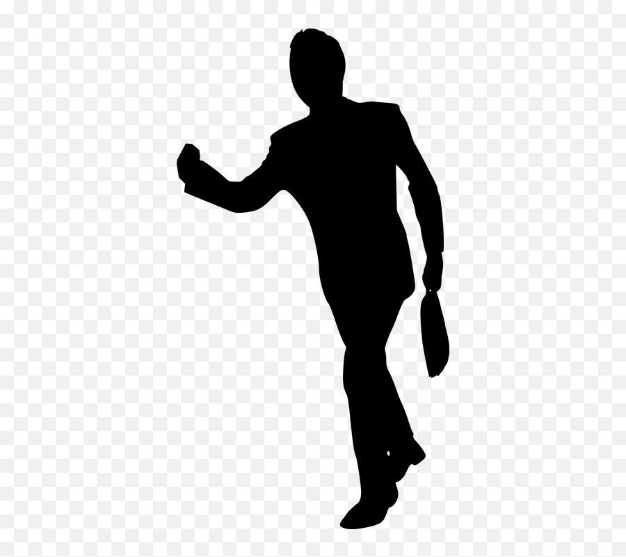 Silhouette Businessman Running - Hombre Con Maletin Siluetas Emoji,Running Emoji Text