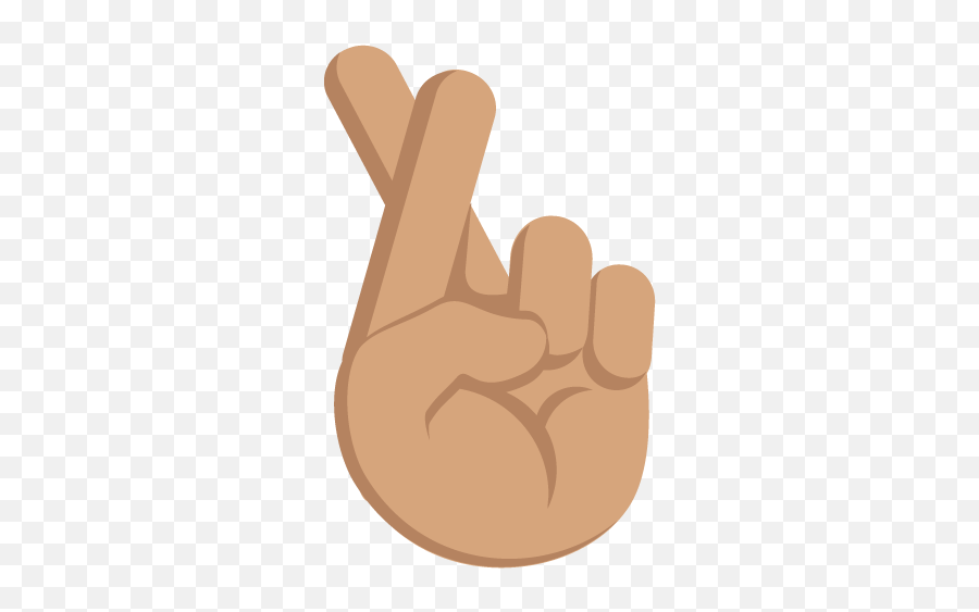 Hand With First And Index Finger Crossed Medium Skin Tone - Brown Fingers Crossed Emoji,Crossed Finger Emoji