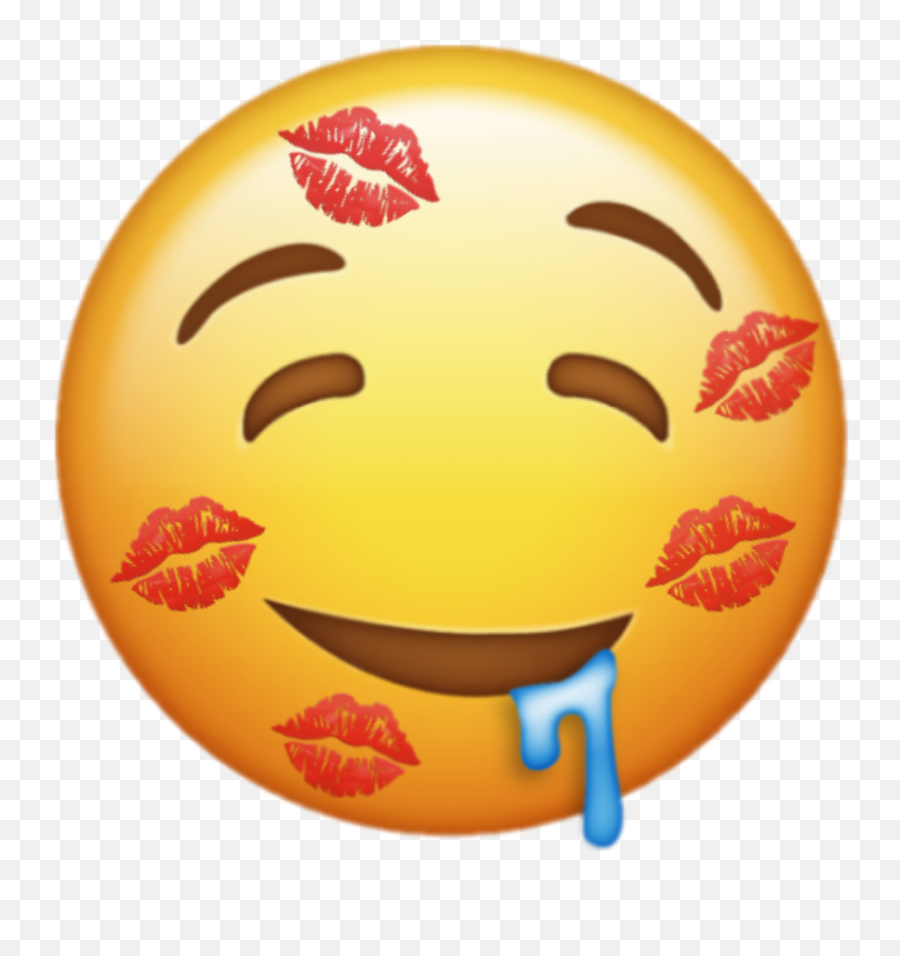Iphone Emoji Yellow Imoji Ios Iosemoji - Drool Cartoon,Kisses Emoticon Text