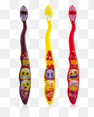 Brush Buddies Emoji Toothbrush 3 Pack - Cartoon,Kung Fu Emoji