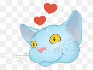 Blue Cat Emoji - Yawns