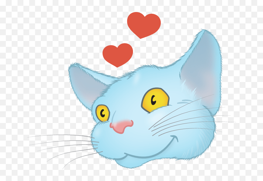 Blue Cat Emoji - Cat Yawns,Heart Cat Emoji