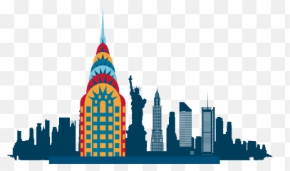 York City Skyline Silhouette Illustr - Transparent Nyc Skyline Clipart Emoji,New York City Emoji
