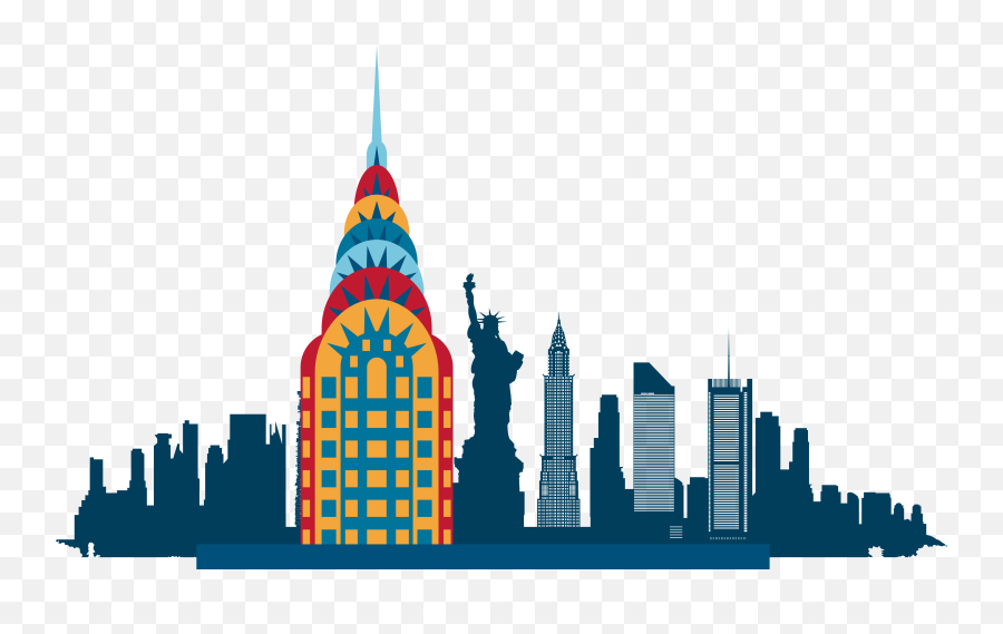 York City Skyline Silhouette Illustr - Transparent Nyc Skyline Clipart Emoji,New York City Emoji