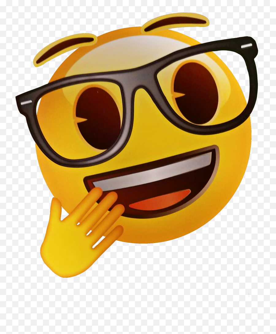 Glasses Smile Giggle Laugh Myphoto - Clip Art Emoji,Giggle Emoticon