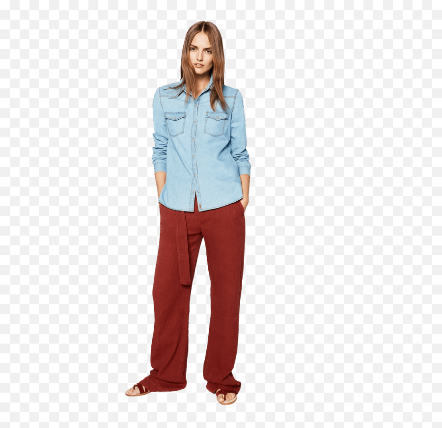 Zara Basic Denim Shirt - Zara Jeans Shirt Woman Emoji,Female Emoji Joggers