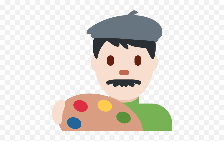 Man Artist Emoji With Light Skin Tone - Twitter Man Artist Emoji,Art Palette Emoji
