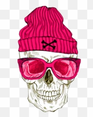 Skull Wallpapers - Caveira Com Chapeu E Oculos Png Emoji