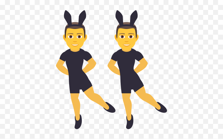 Men With Rabbit Ears To - Cartoon Emoji,Left Ear Emoji