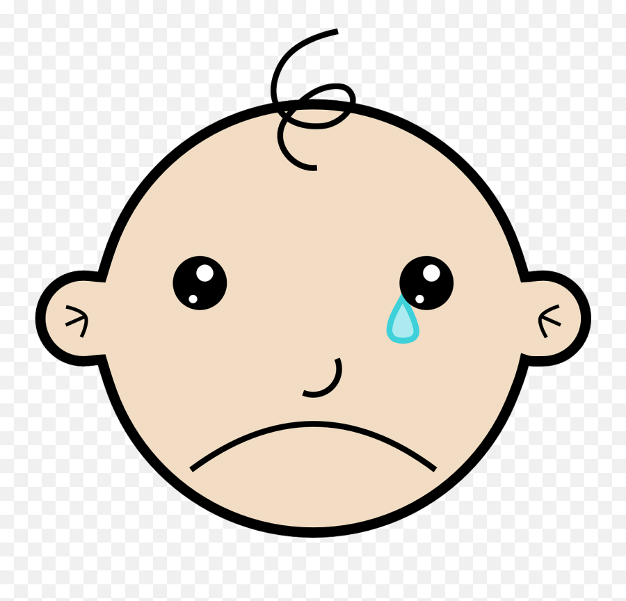 Crying Baby Face Head People - Tear Clipart Emoji,Crying Emoji Png
