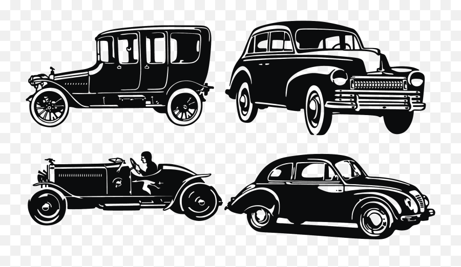 Sports Car Vintage Car Classic Car - Vector Black Classic Vintage Cars Silhouette Emoji,Car Pop Car Emoji