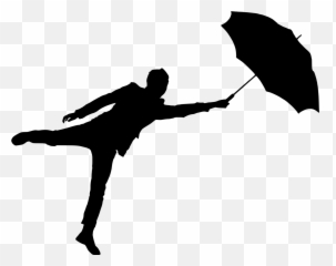 Silhouette Man Umbrella Air Wind - Taj Mahal Emoji