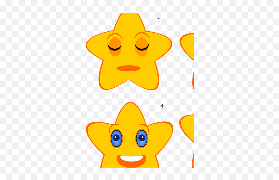 Yellow Star Wake Up - Star With Face Emotions Clipart Emoji,Star Wars Emoji