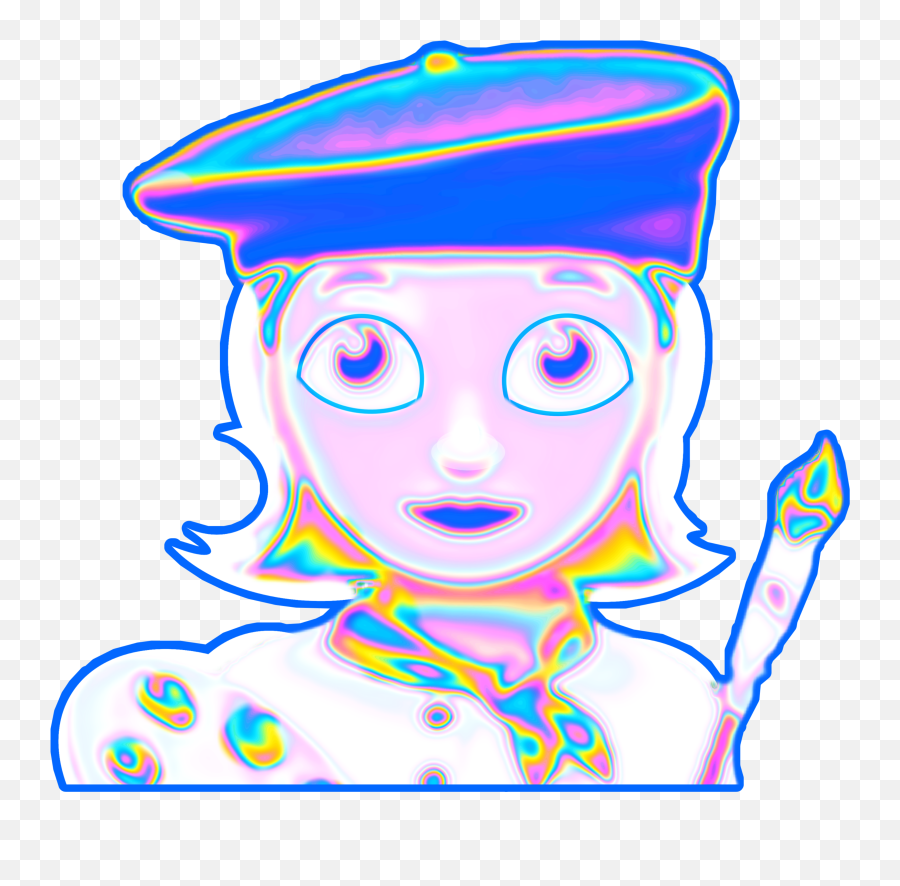 Holographic Artist Emoji Rainbow Colorful Freetoedit - Clip Art,Emoji Artist