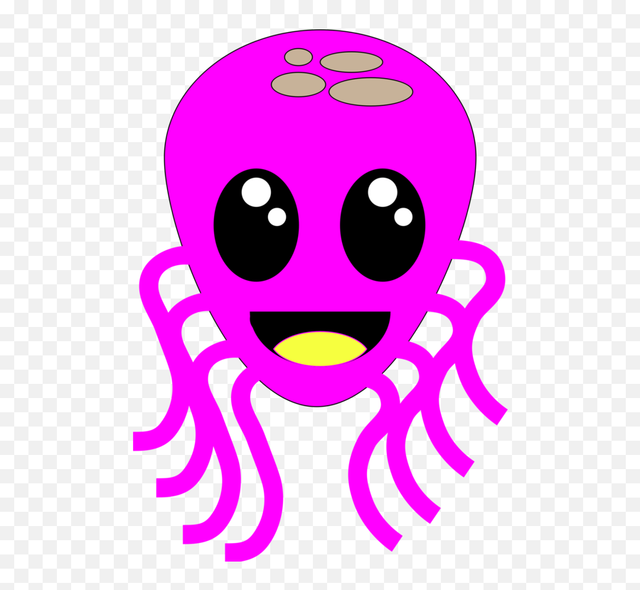 Pink Emoticon Head Png Clipart - Smiley Emoji,Octopus Emoji