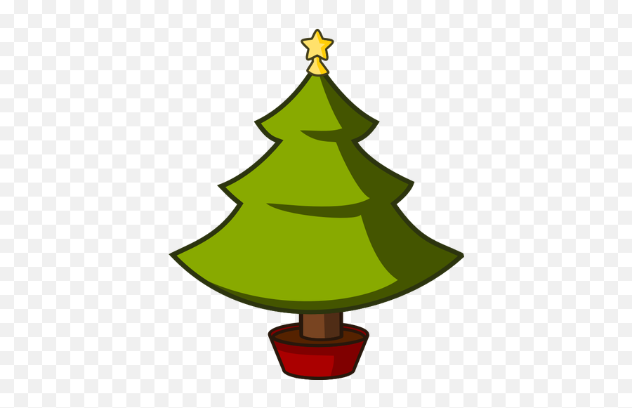 Christmas Tree In Pot Vector Image - Simple Christmas Tree Cartoon Emoji,Pot Of Gold Emoji