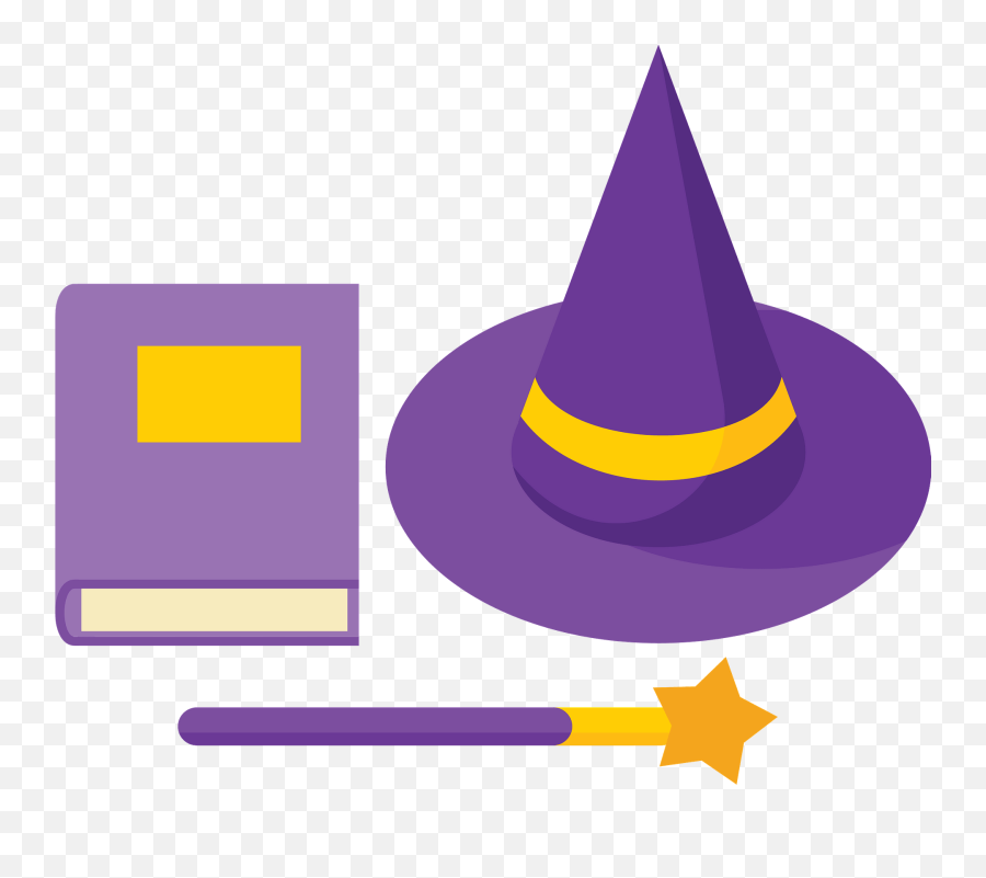 Magic Hat And Wand Clipart - Costume Hat Emoji,Wand Emoji