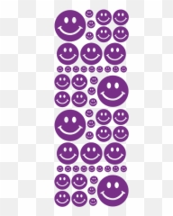SMILEY FACE WALL DECALS IN PURPLE - Pink Smiley Face Emoji
