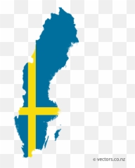 Flag Vector Map Of Sweden - Png Emoji