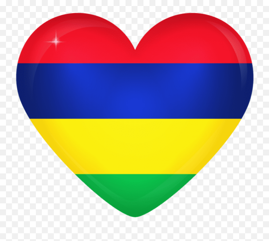 Free Png Download Mauritius Large Heart - Mauritius Flag Heart Emoji,Hungary Flag Emoji