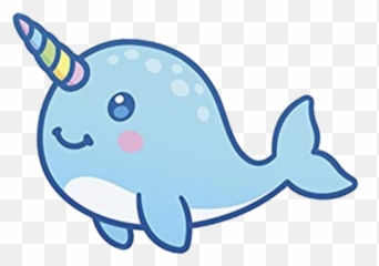 Freetoedit Picsart Narwhal Narwhaledits Narwhals - Cartoon Narwhal Rainbow Horn Emoji,Narwhal Emoji