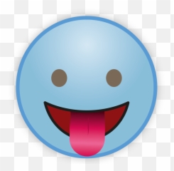 Cute Sky Blue Emoji Transparent Png - Smiley