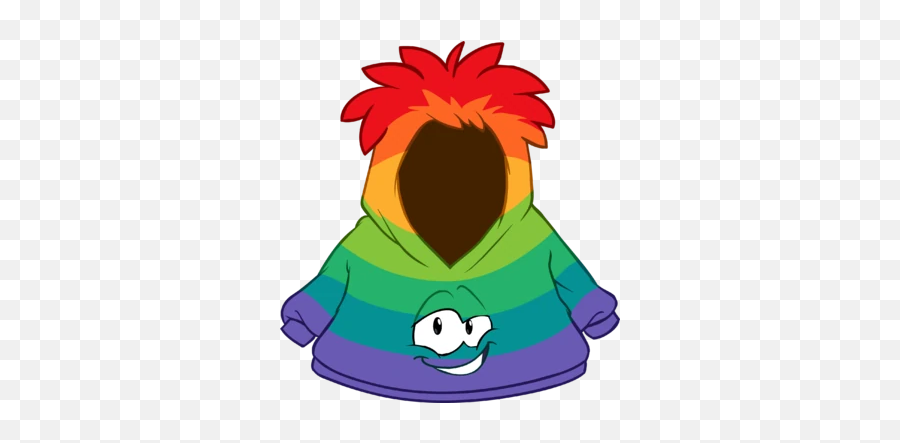 Rainbow Smirk Hoodie Club Penguin Wiki Fandom - Free Penguin Codes Puffle Emoji,Smirk Emoji Png