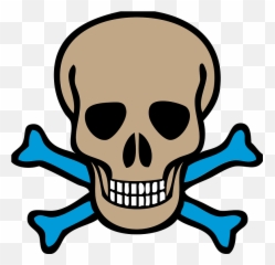 Skull And Blue Crossbones Clipart - Emoji