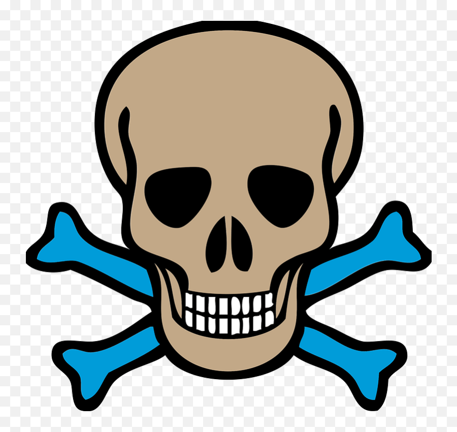 Skull And Blue Crossbones Clipart - Skull And Crossbones Emoji,Cross Bones Emoji