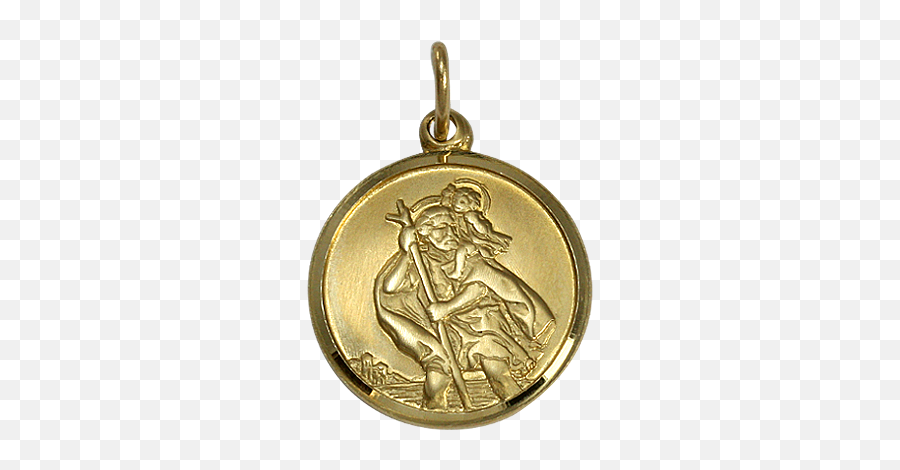 9ct Gold St Christopher Pendant - Solid Emoji,Gold Medal Emoji