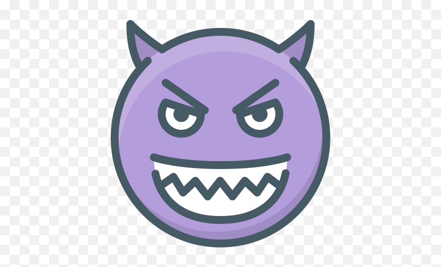 Angry Devil Evil Face Grin Smile - Happy Emoji,Smiling Devil Emoji