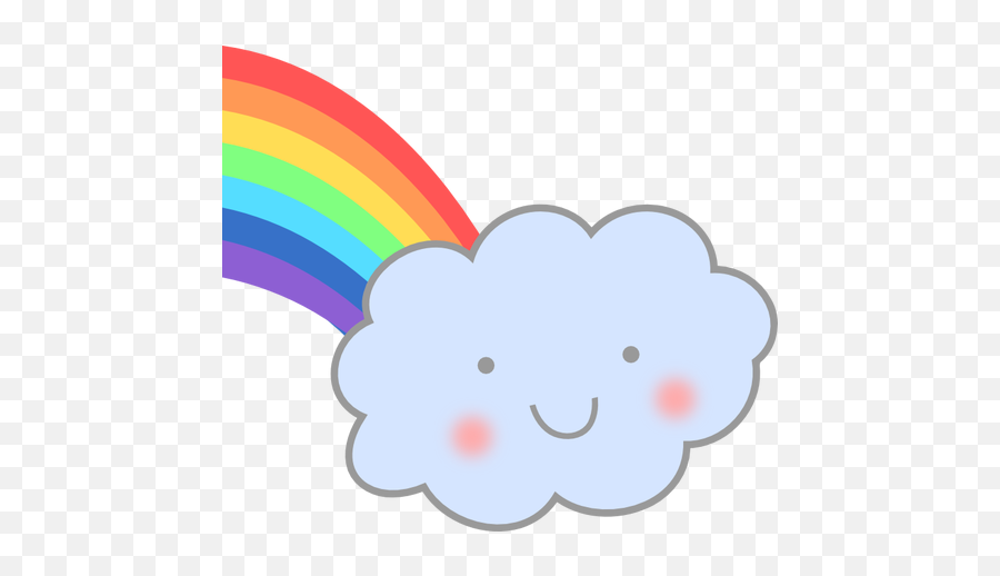 Lucu Awan Dengan Pelangi Vektor Gambar - Cute Clipart Emoji,Rainbow Emoji