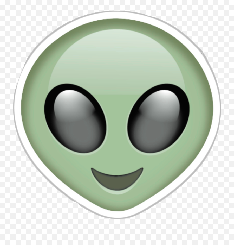 Alien Emoji Sticker Space Green - Sticker Of Iphone Png,Green Alien Emoji
