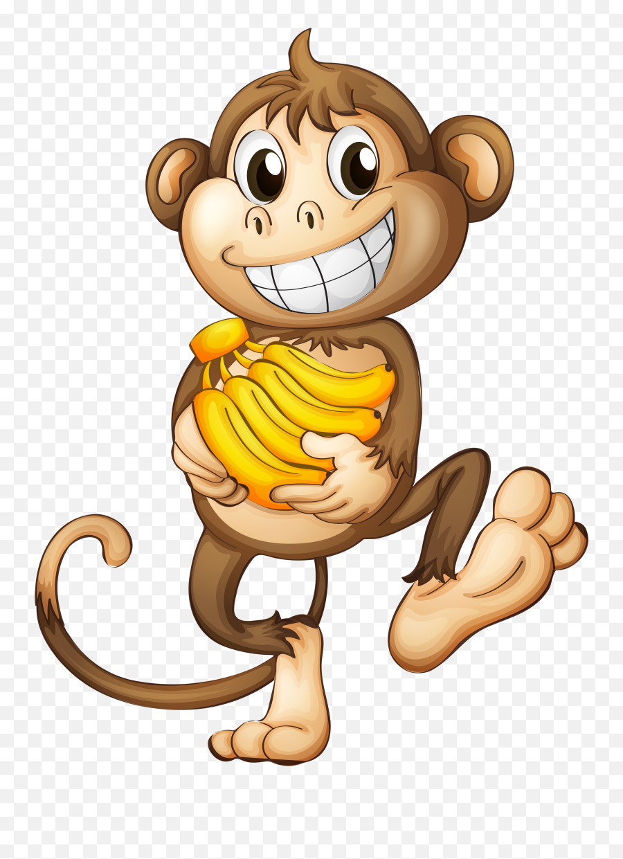 Monkey Banana Clip Art - Monkey With Bananas Clip Art Emoji,Karate Chop Emoji