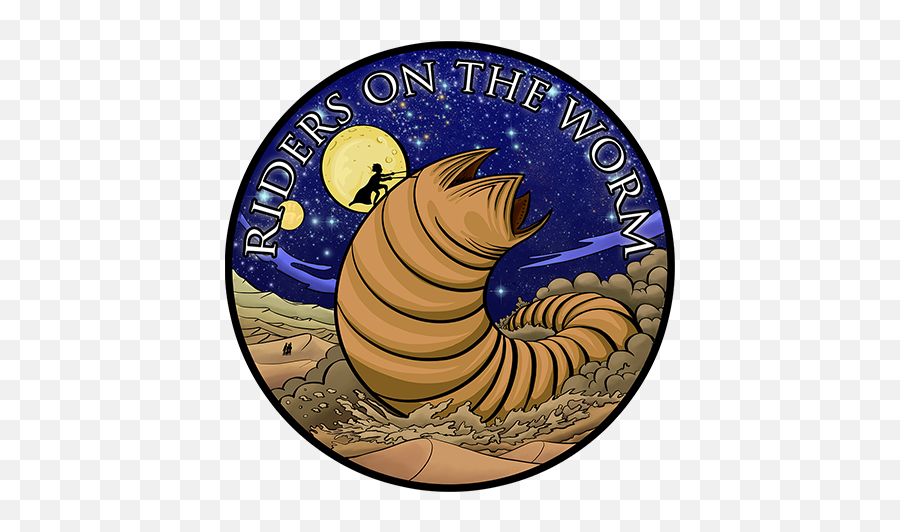 Riders On The Worm Dune - Inspired Sticker Kickstarter Worm Dune Png Emoji,Worm Emoji