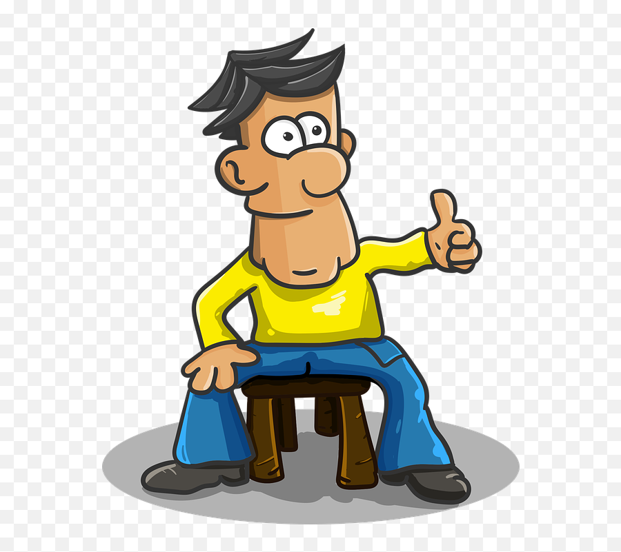 Thumbs Up Sitting Man - Cartoon Emoji,Okay Emoji