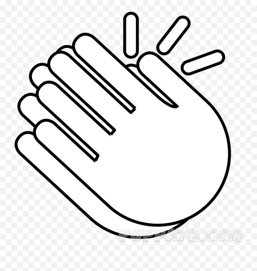 How To Draw A Clapping Emoji - Clapping Black And White Png,Hands Clapping Emoji