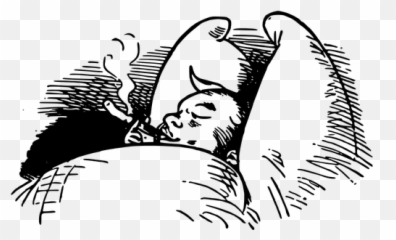 Man With Cigarette In Bed Vector Graphics - Emoji