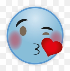 Cute Sky Blue Emoji Png Hd - Heart