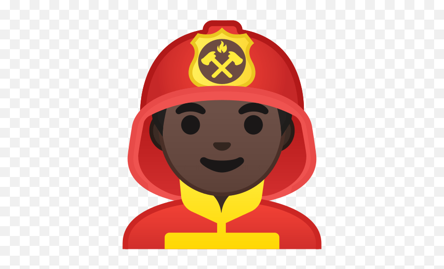 Man Firefighter Emoji With Dark Skin Tone Meaning - Firefighter Emoji Png,Black Man Emoji