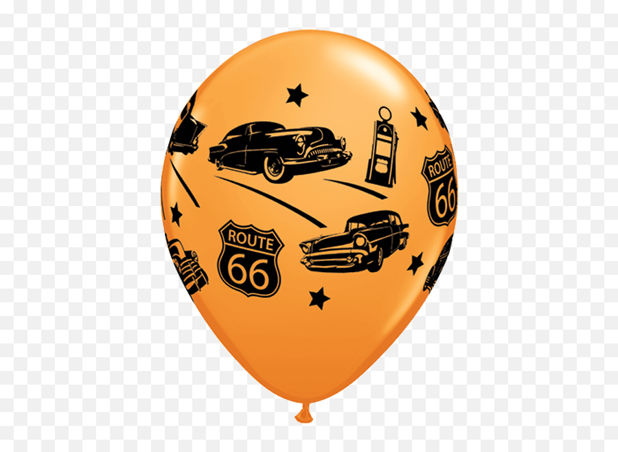 10 X 11 Classic Cars On Route 66 Assortment Qualatex Latex - Balões Carros Emoji,Car Box Mask Emoji