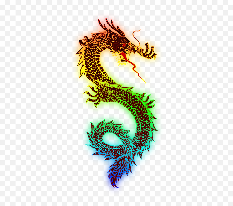 Dragon Tattoo Chinese - Chinese Rainbow Dragon Emoji,Pot Of Gold Emoji