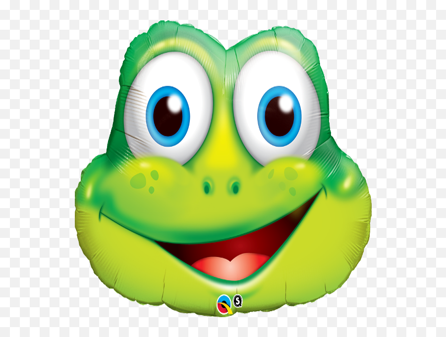 32 Funny Frog Super Shape Qualatex Foil Balloon Eds - Happy Cartoon Frog Face Emoji,Frog Tea Emoji