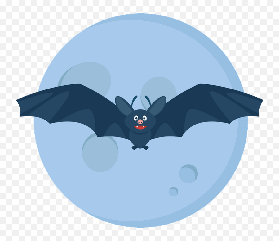 Vampire Bat Flying In Front Of The Moon Clipart Free - Fictional Character Emoji,Batman Symbol Emoji