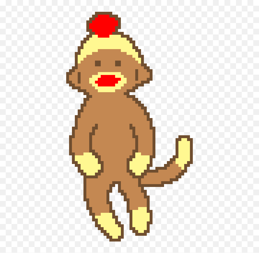Sock Monkey - Pixel Sock Monkey Pattern Emoji,Sock Monkey Emoji