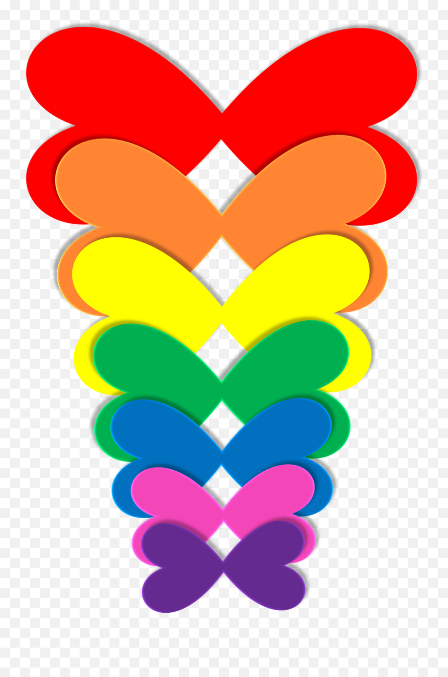 Butterflies Butterfly Heart - Rainbow Colours In Heart Emoji,Colours That Represent Emotions