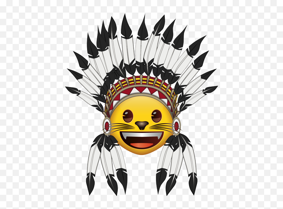 Grinning Cat Face - Face Native American Emoji,Native Emoji