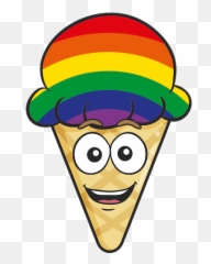 Gay Pride Ice Cream Cone Emoji Stickers - Sad Cartoon