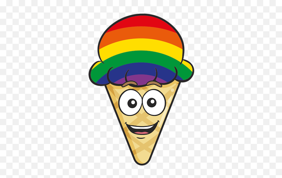 Gay Pride Ice Cream Cone Emoji Stickers - Sad Ice Cream Cartoon,Pride Emoji